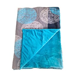 Obrázek pro produkt Zateplená kombinovaná deka v polštáři Modré kruhy 150X200 50X60