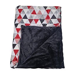 Obrázek pro produkt Zateplená kombinovaná deka v polštáři Červené trojúhelníky 150X200 50X60