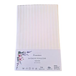 Obrázek pro produkt Saténové povlečení Pruhy bílé 140X220 70X90